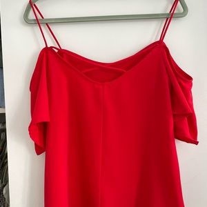 Off the shoulder red top